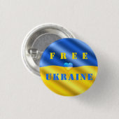 Badge Rond 2,50 Cm Soutien Ukraine Bitton drapeau ukrainien - Liberté (Devant & derrière)