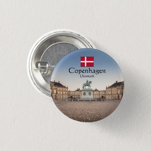 Badge Rond 2,50 Cm Souvenir de Copenhague (Devant & derrière)