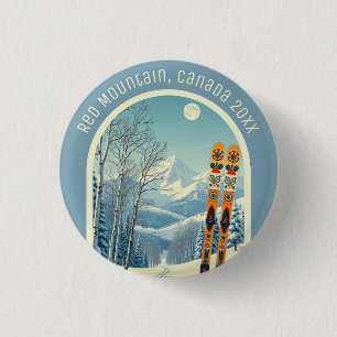 Badge Rond 2,50 Cm souvenir des vacances de ski de Red Mountain BC Ca