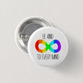Badge Rond 2,50 Cm Soyez gentil avec chaque esprit - Autisme Acceptat (Devant & derrière)
