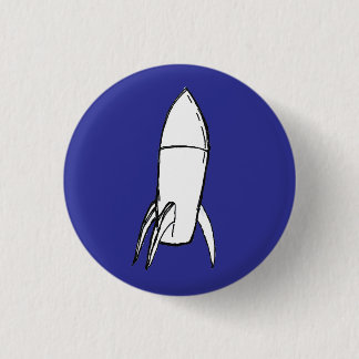 Badge Rond 2,50 Cm Space Rocket de Space Port KARL (bleu)