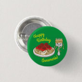Badge Rond 2,50 Cm Spaghetti Anniversaire de enfant Party Meatballs (Devant & derrière)