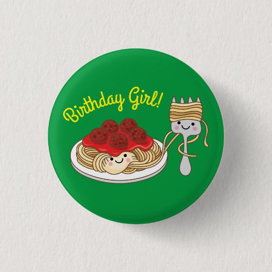 Badge Rond 2,50 Cm Spaghetti Anniversaire de enfant Party Meatballs (Devant)