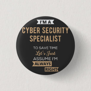 Badge Rond 2,50 Cm Spécialiste de la cybersécurité