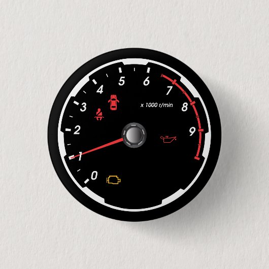 Badge Rond 2,50 Cm Speedometer - Tachomètre (Devant)