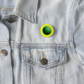 Badge Rond 2,50 Cm Sphère verte sur jaune (En situation)