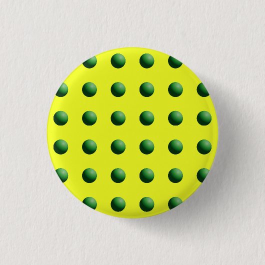 Badge Rond 2,50 Cm Sphères vertes sur jaune (Devant)