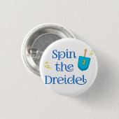 Badge Rond 2,50 Cm Spin Le Dreidel (Devant & derrière)