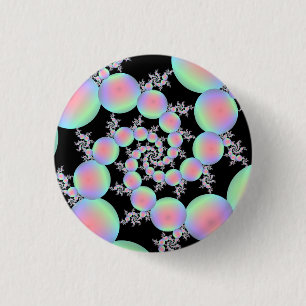 Badge Rond 2,50 Cm Spirale de ballon rose et turquoise