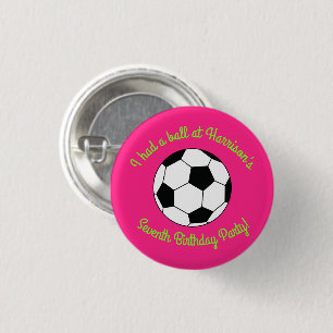 Badge Rond 2,50 Cm Sports de football Anniversaire fête rose