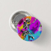 Badge Rond 2,50 Cm Squelette psychédélique (Devant & derrière)