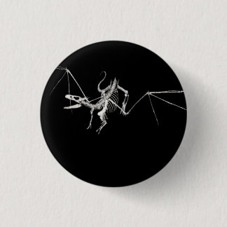 Badge Rond 2,50 Cm squelette tramé 2 de dragon de vol 3D
