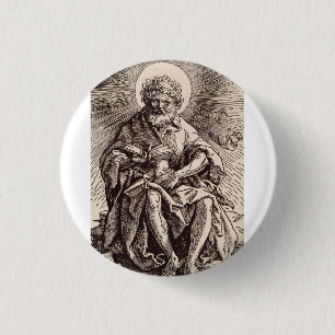 Badge Rond 2,50 Cm St. Jean Baptiste tenant l'Agneau 