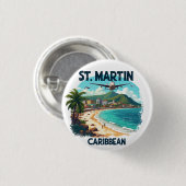 BADGE ROND 2,50 CM ST. MARTIN CARAIBES (Devant & derrière)