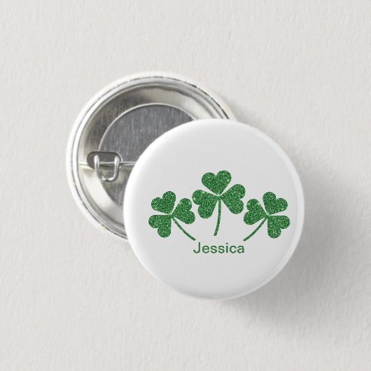 Badge Rond 2,50 Cm St. Patrick's Day Green Vine Shamrock Irish Party (Devant & derrière)