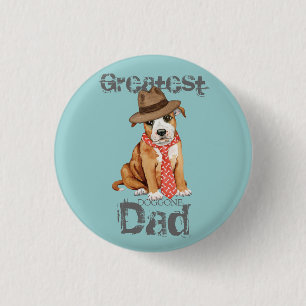 Badge Rond 2,50 Cm Staffordshire Bull Terrier Papa
