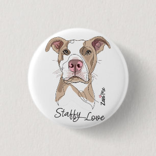 Badge Rond 2,50 Cm Staffy Love - Zani Mo Protection