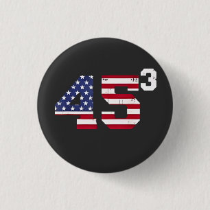 Badge Rond 2,50 Cm Stand With 45 Pro Trump USA Flag 4 juillet