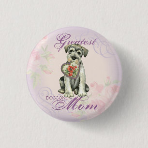 Badge Rond 2,50 Cm Standard Schnauzer Heart Mom