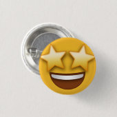 Badge Rond 2,50 Cm Star Eyes Emoji (Devant & derrière)