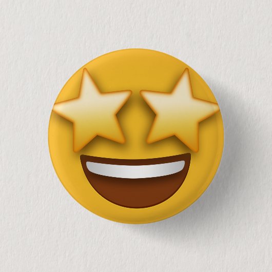 Badge Rond 2,50 Cm Star Eyes Emoji (Devant)