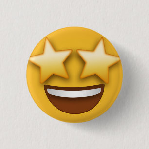 Badge Rond 2,50 Cm Star Eyes Emoji