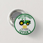 Badge Rond 2,50 Cm Star Your Tracteur 1er anniversaire | Thème de la (Devant & derrière)