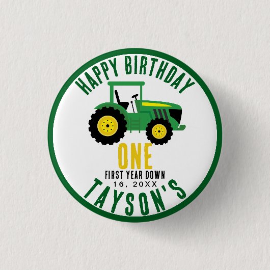 Badge Rond 2,50 Cm Star Your Tracteur 1er anniversaire | Thème de la (Devant)