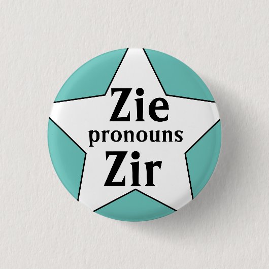 Badge Rond 2,50 Cm Starry Zie Zir Pronouns (Devant)