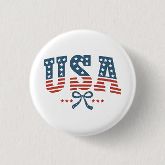 Badge Rond 2,50 Cm Stars and Stripes USA Independence Day Patriotic