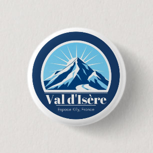 Badge Rond 2,50 Cm Station de ski Val d'Isère France