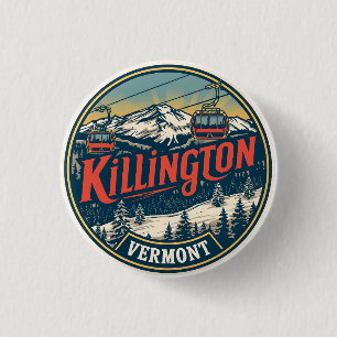 Badge Rond 2,50 Cm Station de ski vintage KILLINGTON Vermont montagne
