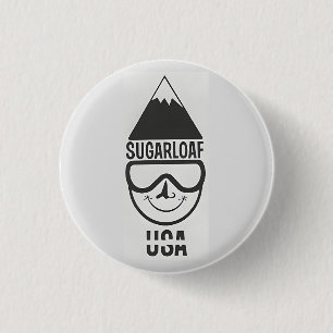 Badge Rond 2,50 Cm Station de ski Vintage Sugarloaf dans le Maine en