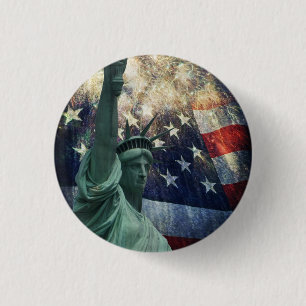 Badge Rond 2,50 Cm Statue de la liberté