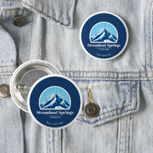 Badge Rond 2,50 Cm Steamboat Springs Colorado nom de la station de sk