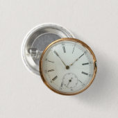 Badge Rond 2,50 Cm Steampunk Nostalgale Tempus Fugit Fob Watch (Devant & derrière)