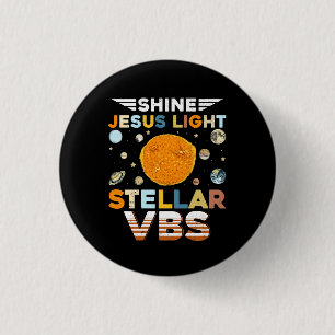 Badge Rond 2,50 Cm Stellar Bible School VBS Shine Jesus Light Christi