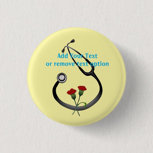 Badge Rond 2,50 Cm Stethoscope du jour du Docteur (Devant)