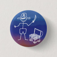 Stickman Pirate Avec Aquarelle De Poitrine Au Trés