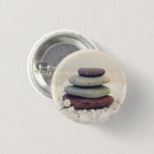 Badge Rond 2,50 Cm Stones empilées Méditative Cairn (Devant & derrière)