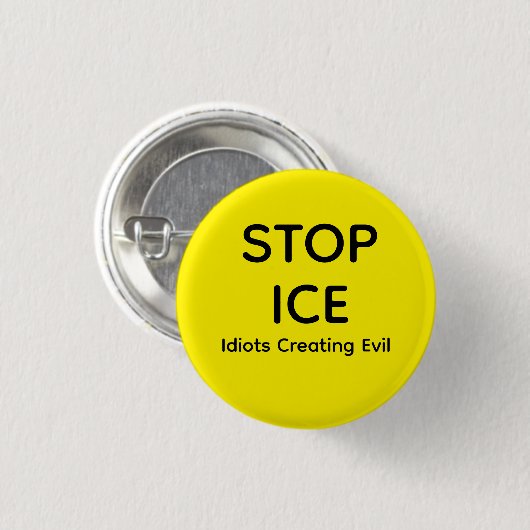 BADGE ROND 2,50 CM STOP ICE  (Devant & derrière)