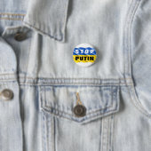 Badge Rond 2,50 Cm Stop Poutine Stop War Ukraine Flag Button Freedom (En situation)