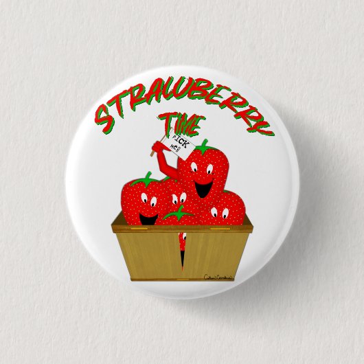 Badge Rond 2,50 Cm Strawberry Time ! (Devant)