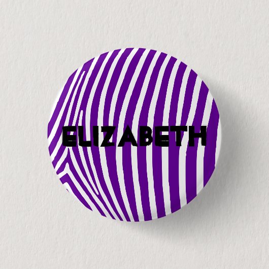 Badge Rond 2,50 Cm Stripes Zèbre Violet Personalisé (Devant)