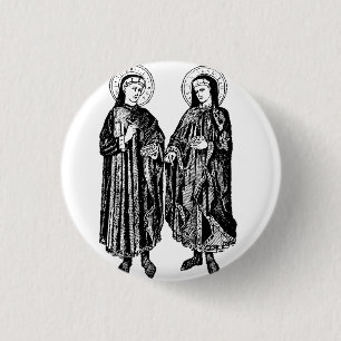 Badge Rond 2,50 Cm Sts. Côme et Damien Saints patrons de la santé