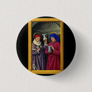 Badge Rond 2,50 Cm Sts. Côme et Damien Saints patrons de la santé
