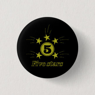 Badge Rond 2,50 Cm style de célébration cinq étoiles