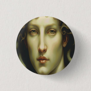 Badge Rond 2,50 Cm Style Renaissance de la Médusa
