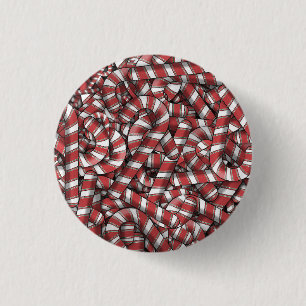 Badge Rond 2,50 Cm Sucres de canne Abstraits à rayures rouges tordues