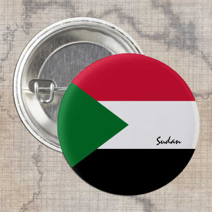 Badge Rond 2,50 Cm Sudan button, patriotique Drapeau soudanais mode